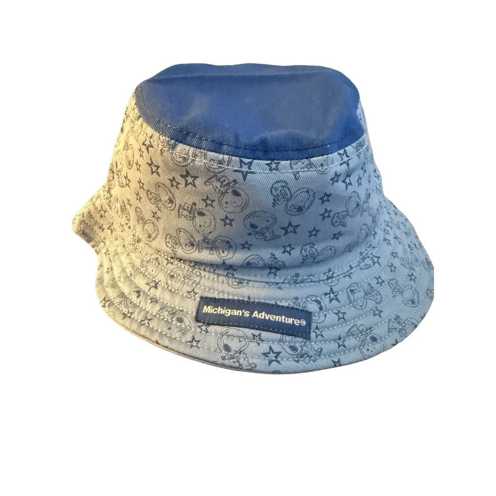 Snoopy Bucket Hat Michigan’s Adventure Cedar Fair Peanuts Toddler Blue Hat New